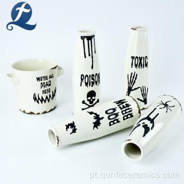 Vaso decorativo decorativo de cerâmica branca para uso doméstico à venda